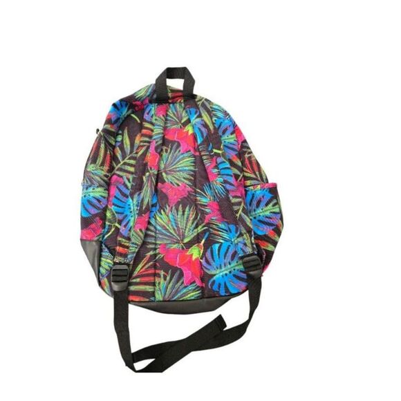 Dickies Leaf Floral Backpack Unisex Black Multicolor Multipocket - Picture 2 of 7